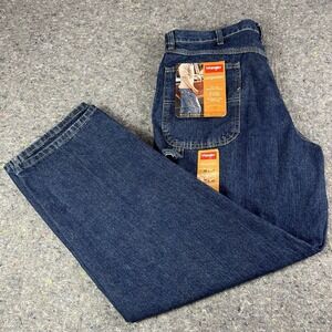 Wrangler Men's Carpenter Jeans Size 36x30 Dark Blue Denim Work Jeans New